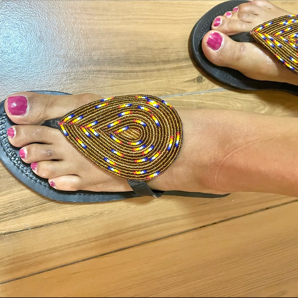 Sandals made with beads